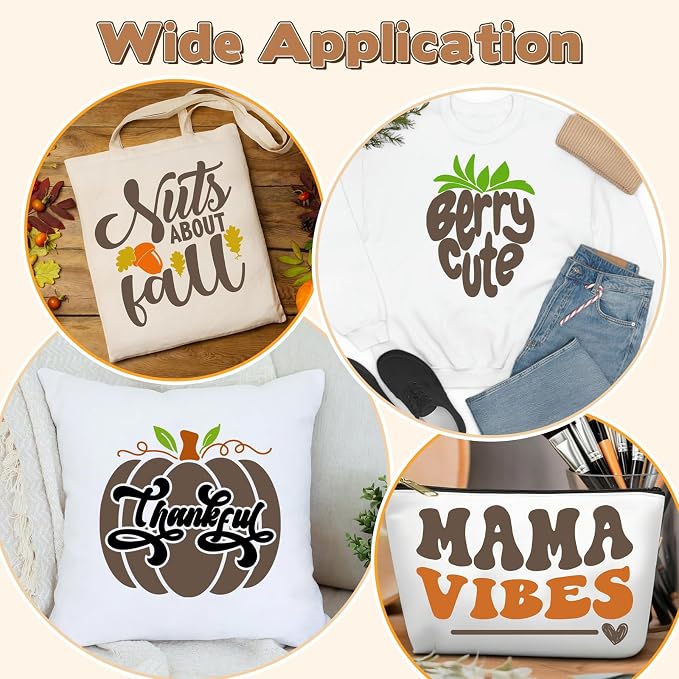 HTVSTD Deep Orange Boho HTV Heat Transfer Vinyl 8pcs 12×10in Iron on Vinyl | - Image 4