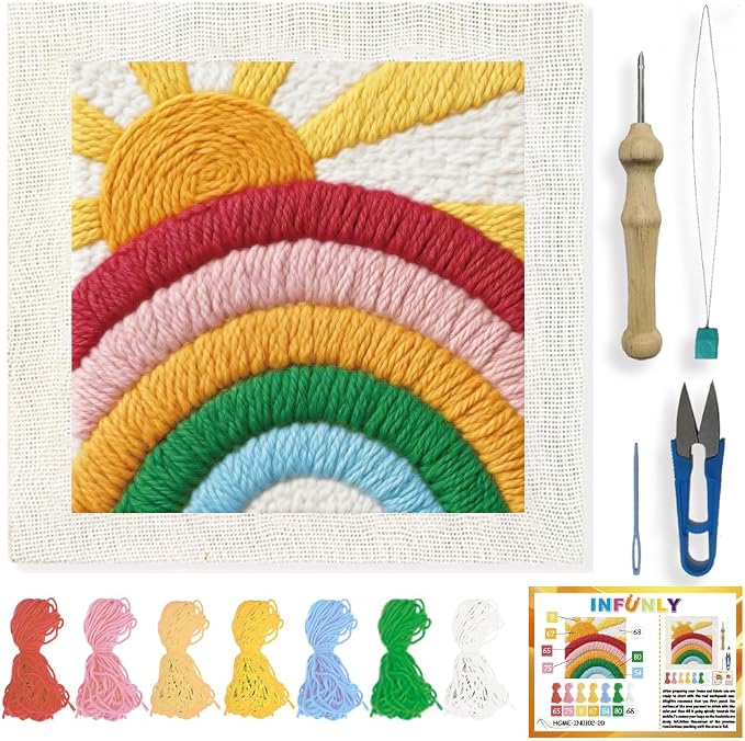 INFUNLY Rainbow Sun Punch Needle Kit by INFUNLY