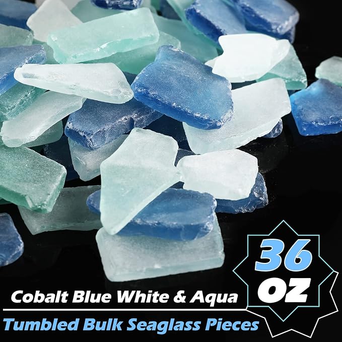 Jetec 36 oz Sea Glass for Crafts Pieces Seaglass Decor Flat Frosted Sea Glass - Image 2