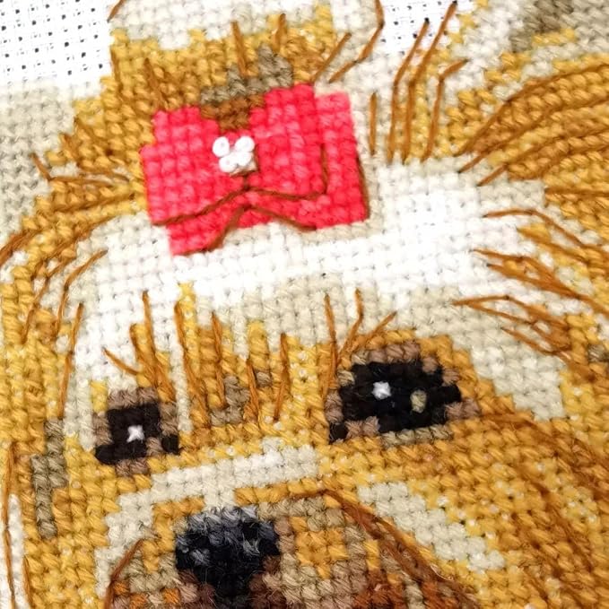 RIOLIS - Yorkshire Terrier 2152, Dogs Cross Stitch Kits 9¾" x 9¾", Counted - Image 3