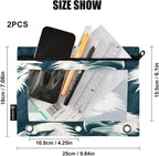 Eagles Head Pencil Pouch for 3 Ring Binder, 2 Pack Waterproof Pencil Bags Clear - Image 3