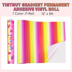 Tintnut Gradient Permanent Vinyl Roll 12in x 5ft Rose Yellow Adhesive Vinyl | - Image 2