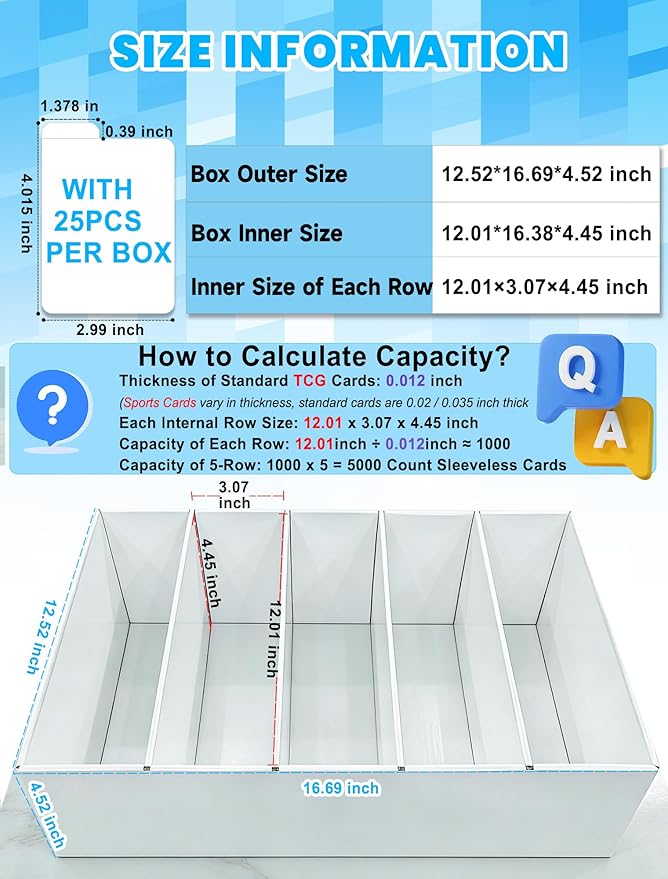 6-PACK 5 Row Trading Card Storage Box - Image 5