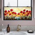 IVN Stained Glass Window Film 39.3x17.7 inch Poppy Flowers Window Privacy Film by IVN
