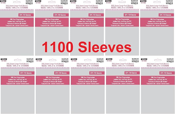 Sleeve Kings XXL Super Large Card Sleeves 101.5 X 153 mm by SleeveKings