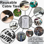 70pcs Cable Ties Reusable White Wire Ties Cable Management Cord Ties Reusable - Image 4