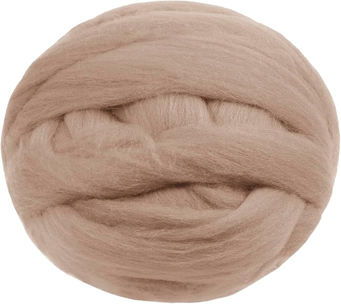JeogYong Needle Felting Wool, 17.64oz Wool Roving Chunky Wool Yarn, Apricot by JeogYong