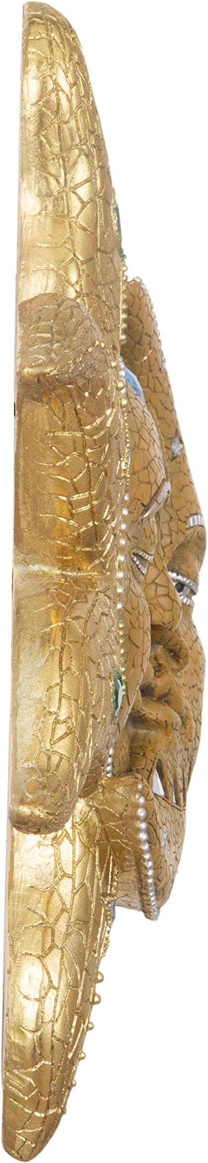 George S. Chen Imports Hand Painted Polyresin Mosaic Sun and Moon Face Wall - Image 4