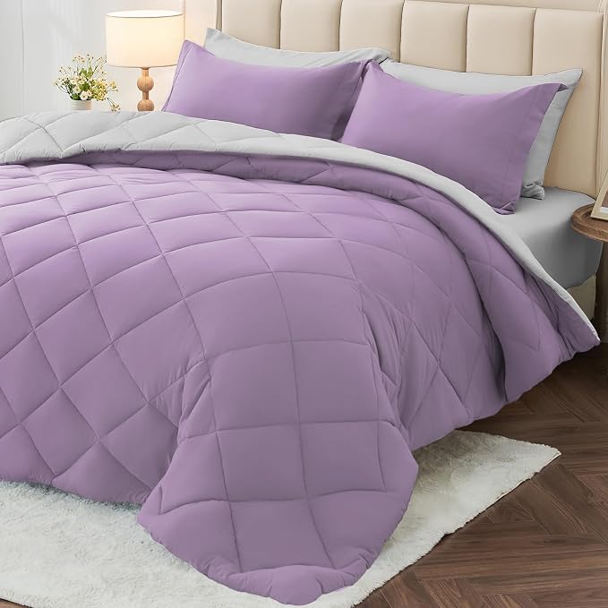 MUXHOMO 7 Pieces Queen Comforter Set, Reversible Bed in a Bag Queen Size by MUXHOMO