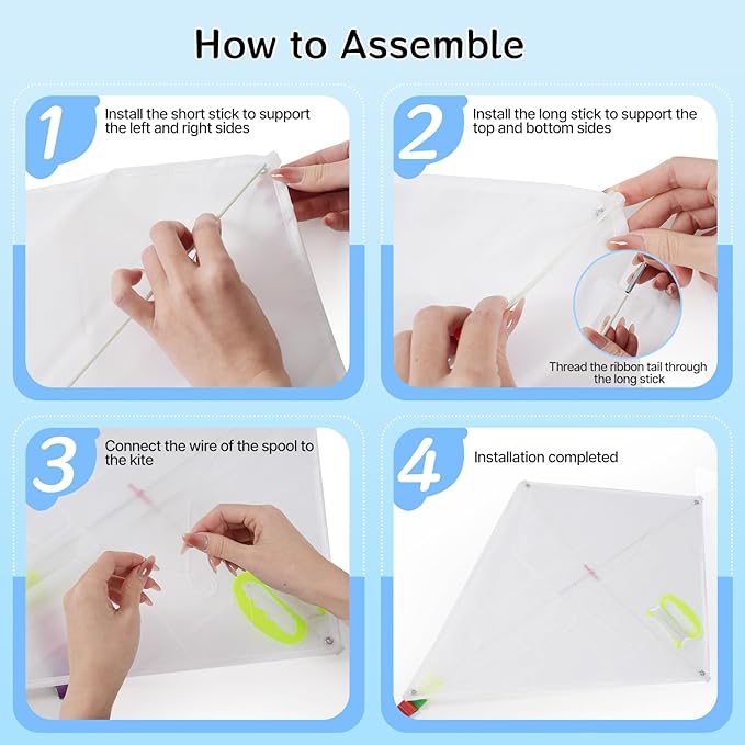 DIY Blank Kites for Kids in Bulk, Kite Making Kit for Kids, 23.6in Bulk Blank - Image 4