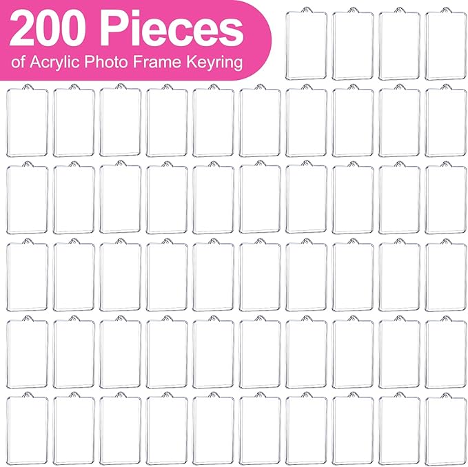 Yaomiao Acrylic Photo Frame Keychain Holder Photo Picture Insert Blank Keyring - Image 5