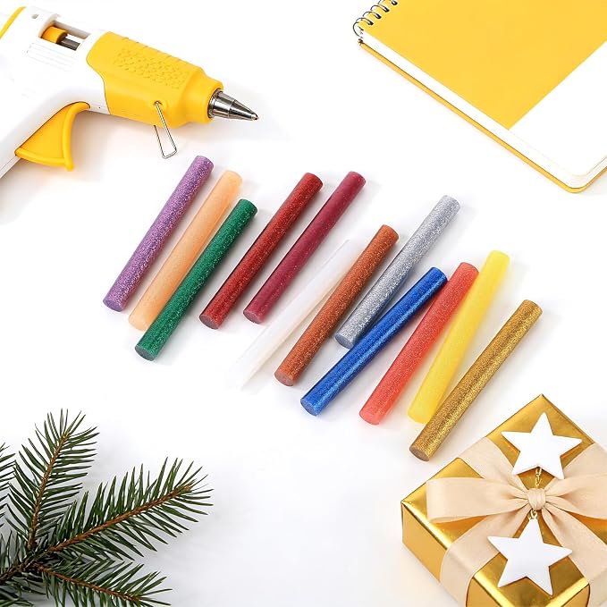 72 Pack Glitter Hot Glue Sticks, 0.43"x4" Glitter Colored Hot Glue Sticks - Image 7