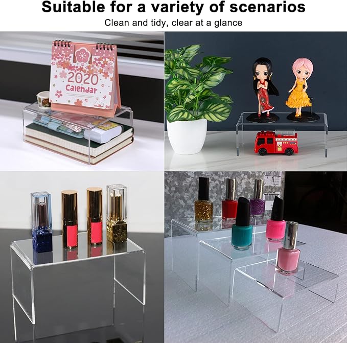 Cerpourt 2 Sets Acrylic Display Risers Clear Product Stand, Cupcakes Holder - Image 5