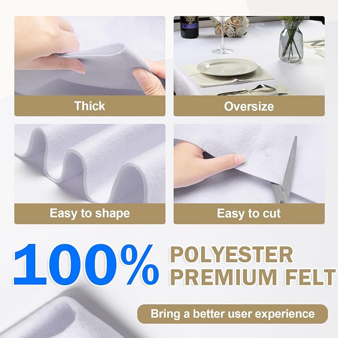 XSEINO Soft Felt Fabric, Large Single Piece, 36x72 Inch, 1.4mm Thick Pale - Image 4