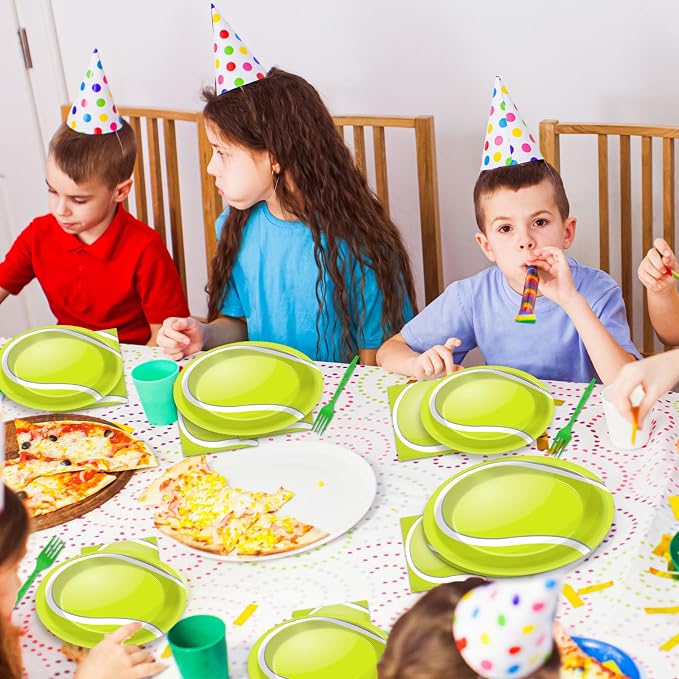 Qyeahkj 50 Guests Tennis Plates and Napkins Party Supplies Tennis Ball Birthday - Image 7