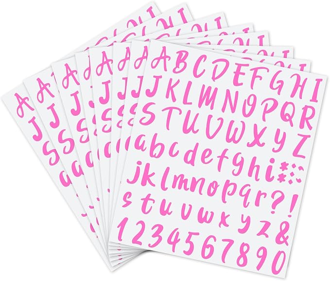 Outus 576 Pcs 8 Sheets Letters Stickers Vinyl Alphabet Number Decals Back to - Image 2