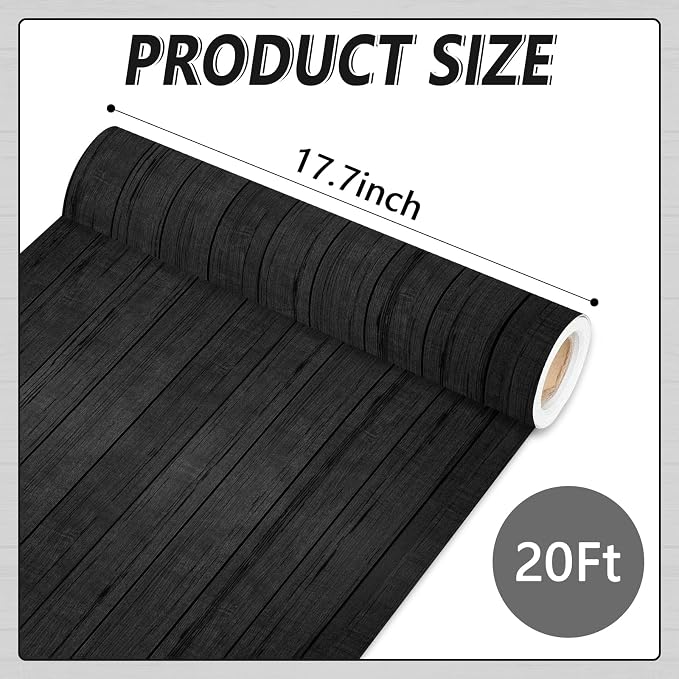 Qyeahkj Wood Grain Bulletin Board Paper Roll Rustic Bulletin Board Background - Image 2