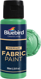 BLUEBIRD Fabric Paint, Emerald Green, 3.4 Fl Oz, Permanent Fabric Paints by BluebirdArts