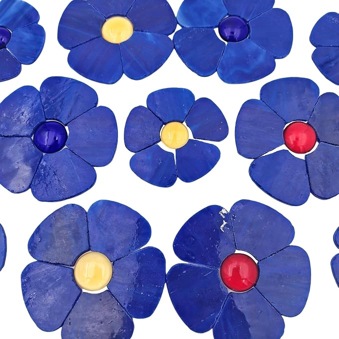 Esweny 12 Flower Stained Glass Mosaic Tiles - Image 6