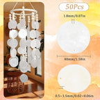SUNNYCLUE 1 Box 50Pcs Shell Charms Capiz Shells Bulk Natural Seashell Connector - Image 2
