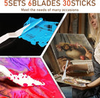 30 Pcs Paint Spatula Tools Plastic Painting Palette Knives White Art Artist - Image 3