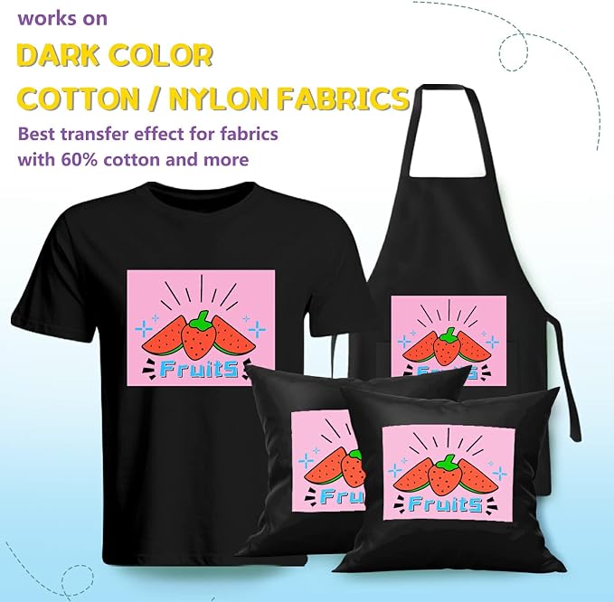 HTVRONT Heat Transfer Paper for Dark T Shirts -50 Pack 8.5x11" Iron on Transfer - Image 3