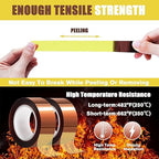 MEBMIK 2 Rolls 20mm x16m Heat Tape High Temperature Heat Resistant Tape Heat - Image 5