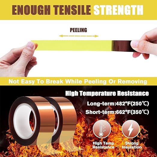MEBMIK 2 Rolls 20mm x16m Heat Tape High Temperature Heat Resistant Tape Heat - Image 5