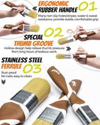 3 Pack Pro Paint Brush Set, Comfy Rubber Handle, Ultra-Smooth & Even Finish - Image 4