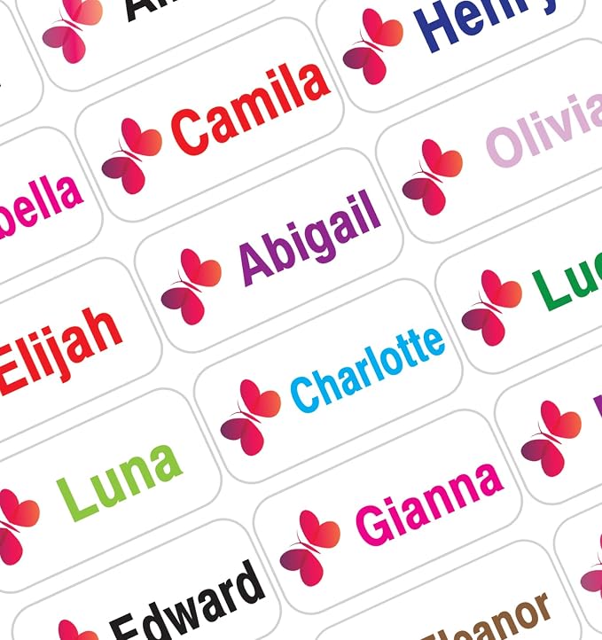 Personalized Name Labels for Kids – 60 Waterproof Peel-and-Stick Labels for by GILBIN