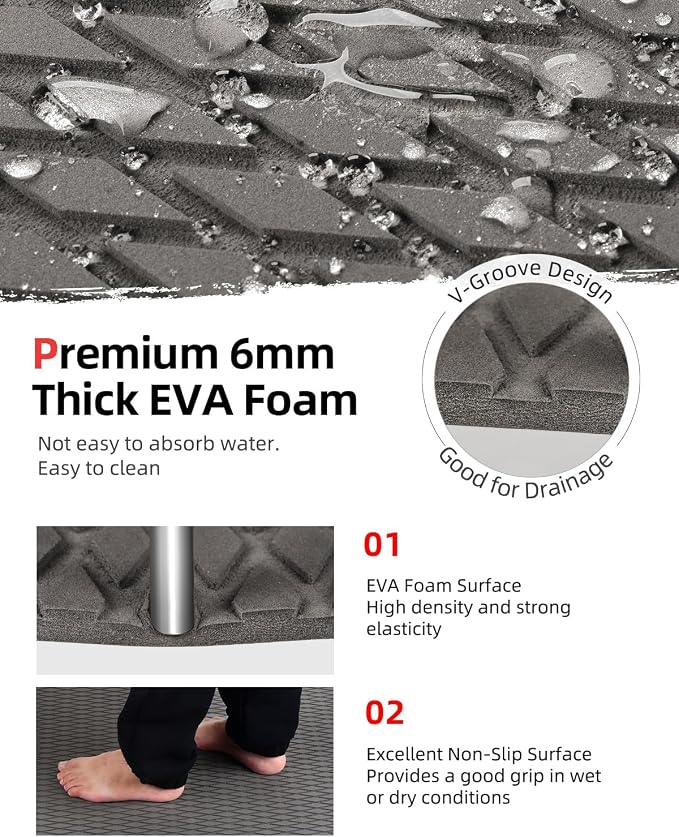 Abahub EVA Foam Boat Flooring Self-Adhesive Decking Surfboard Traction Pad | - Image 3