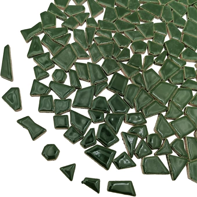 200g Ceramic Mosaic Tiles for Crafts, Irregular Stained Ceramic 0.2"x0.8" - Image 2