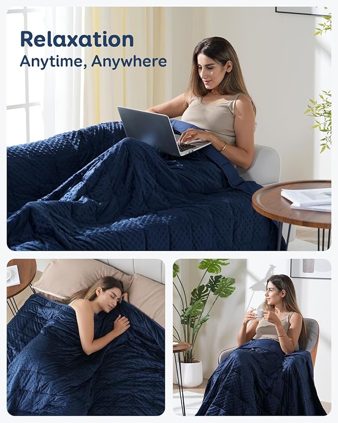 Kivik Weighted Blanket 20 lbs for Adults, Minky Dot Heavy Blankets, Microfiber - Image 5