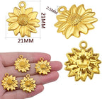 BronaGrand 60pcs Sunflower Pendant Charms Alloy Sunflower Bead Charms Flower - Image 3