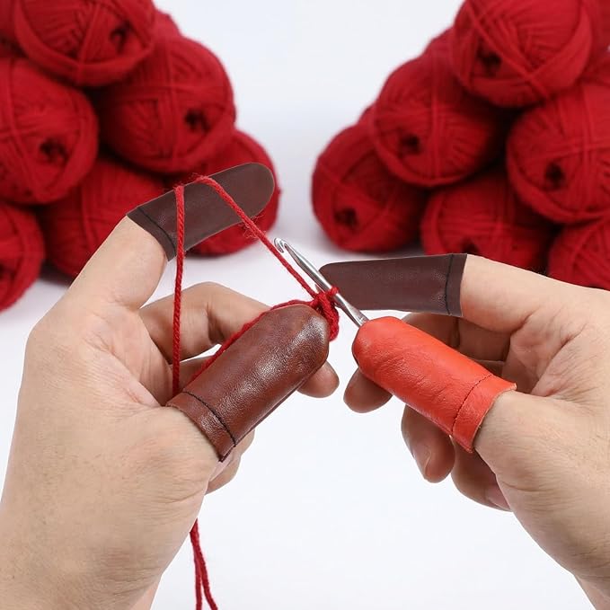 Elegaperma 10 Pairs Felting Finger Guards, Leather Finger Guards, Needle - Image 6