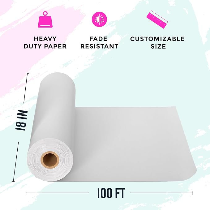 Bryco Goods 18”x1200” White Kraft Paper Roll - Image 3