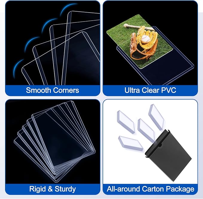 32 Count Card Sleeves Hard Plastic, Sooez 35PT Card Holder, Rigid Card Case - Image 5