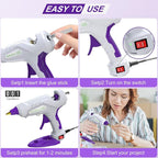 MONVICT Full Size Hot Glue Gun, Dual Temp 60/100W Base Stand | Heavy Duty Kit - Image 6