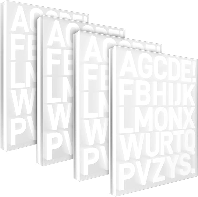 24 Sheets White Iron On Letters by Unknown