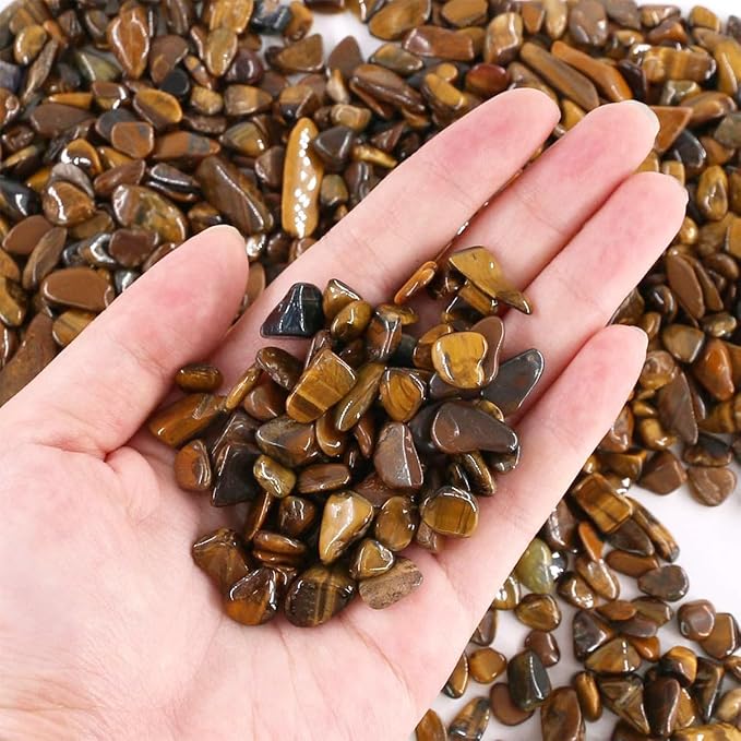 WAYBER Decorative Rocks, 2 Lbs/920g Tiger's Eye Stones Irregular Gem Pebbles - Image 6