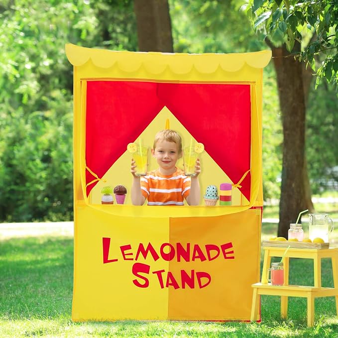 Alvantor® Lemonade Stand Puppet Show Theater Pretend Playhouse Play Tent Kids - Image 4