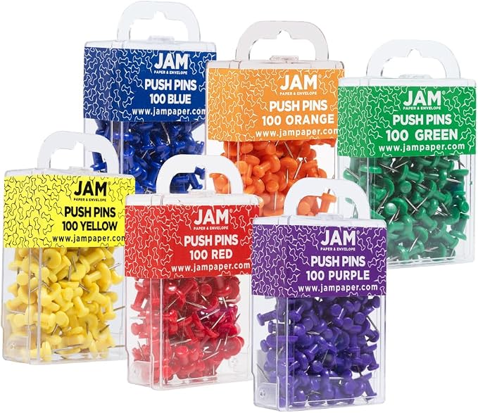 JAM PAPER Colorful Push Pins - Image 2