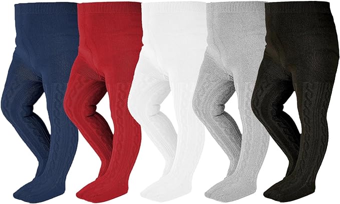 EPEIUS Baby Girl Tights Thick Cable Knit Leggings Stockings Cotton Pantyhose for Newborn Infant Toddler 3/4/5/6 Pack