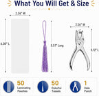 DSYIL 101 DIY Bookmark Making Kit, 50 Clear Laminating Bookmarks Pouches - Image 2