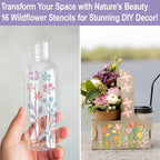 16 Pieces Wildflower Stencils for Painting on Wood, Reusable Flower Paint - Image 6