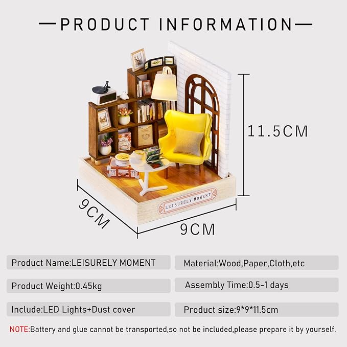 CUTEROOM DIY Doll House Miniature Furniture Wooden House Kit - Image 2
