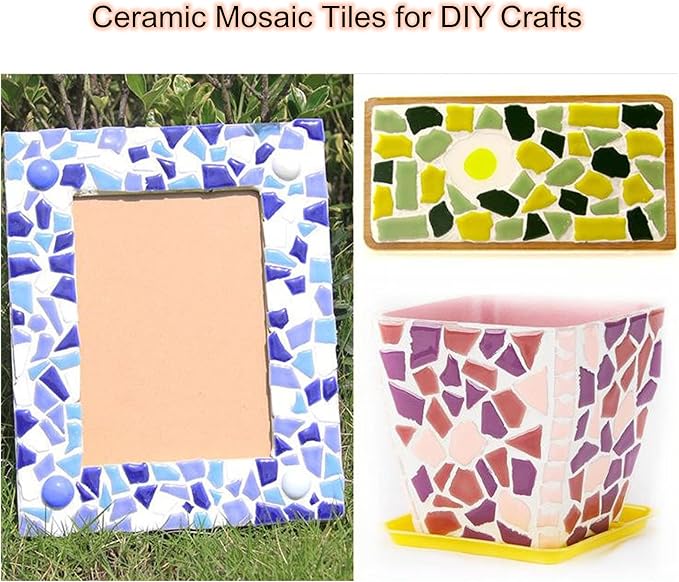 200g Ceramic Mosaic Tiles for Crafts, Irregular Stained Ceramic 0.2"x0.8" - Image 3