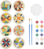 Temlum Wooden Coasters Painting Kit, Paint You Own Coaster Wooden Painting by TEMLUM