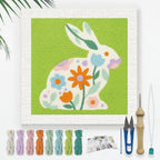 DOODLREAM Rabbit Flower DIY Punch Needle Embroidery Kit by Doodlream