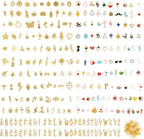 352 Pcs Assorted Charms for Jewelry Making, Mixed Enamel KC Gold Alloy Letter by Unknown